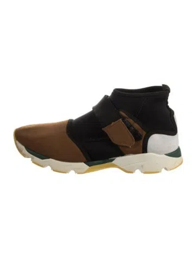 Pre-owned Marni Colorblock Pattern Sock Sneakers In Green