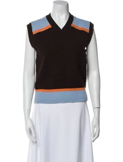 Pre-owned Marni Colorblock Pattern V-neck Sweater In Multi