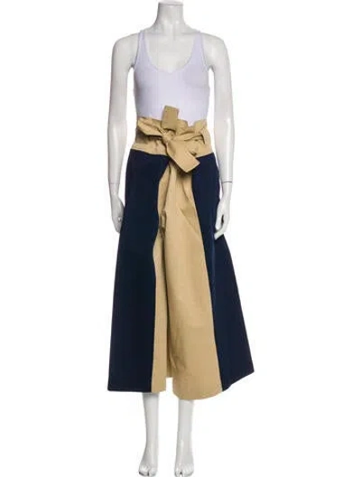 Pre-owned Marni Colorblock Pattern Wide Leg Pants In Blue