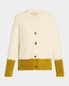 Marni Long Sleeve V-neck Knitted Cardigan In White
