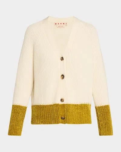 Marni Colorblock V-neck Cardigan In Multi