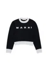 Marni Trimmed Intarsia Jumper In Black