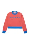 Marni Maglione Girocollo In Misto Lana-cashmere Colorblock In Pink