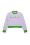 Marni Maglione Girocollo In Misto Lana-cashmere Colorblock In Pink