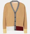 Marni Tan Color-block Cashmere Cardigan In Multicoloured