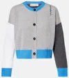 Marni Colorblocked Cashmere Cardigan In Gray