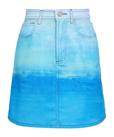 Marni Tie-dye A-line Skirt In Blue