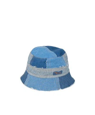Marni Colorful Denim Fisherman Hat In Blue