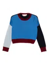 Marni Colour-block Cashmere Cropped Sweater Clothing In Blue