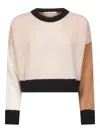 Marni Women Ppnk Color Block Cashmere Cropped Sweater In Multi