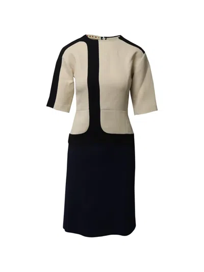 Pre-owned Marni Colour-block Dress In Neutral
