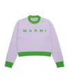 Marni Maglione Girocollo In Misto Lana-cashmere Colorblock In Purple