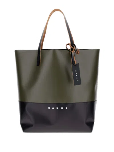 Marni Colour-block Logo-detail Tote Bag