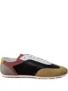 Marni Low-profile Leather Sneaker With Suede Accents In Multi