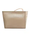 Marni Colourblock Logo-print Clutch In Nude