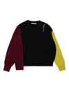 Marni Colourblock Patchwork Sweater In Black