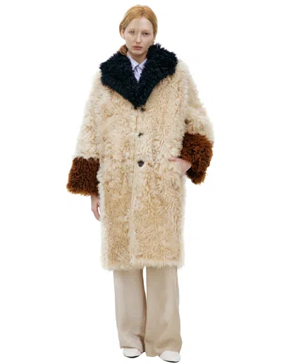 Marni Combination Coat In Beige