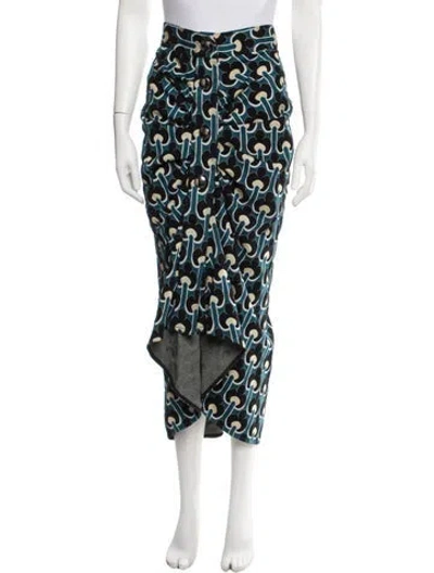 Pre-owned Marni Comessa Midi Length Skirt In Blue