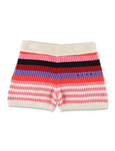 Marni Comfortable Cotton Knit Culottes For Girls In Red