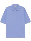 Marni Oversized Cotton Jersey Polo Shirt In Blue