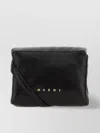 Marni Compact Leather Prisma Clutch In Black