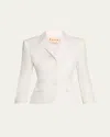 Marni White Poplin Baby Single Breasted Jacket In White