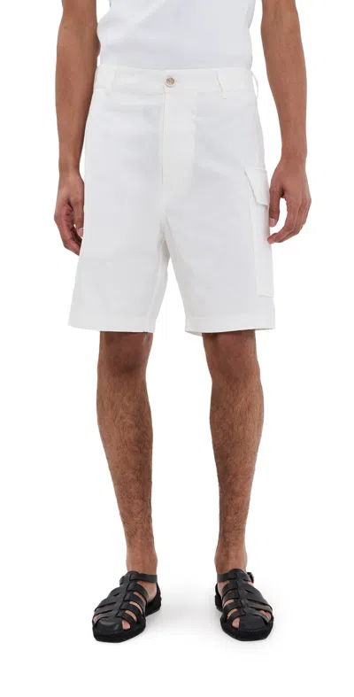 Marni Confetti Cotton Jacquard Cargo Shorts 7 Natural White