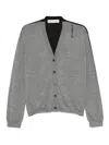 Marni Contrast-panel Button Cardigan In Gray