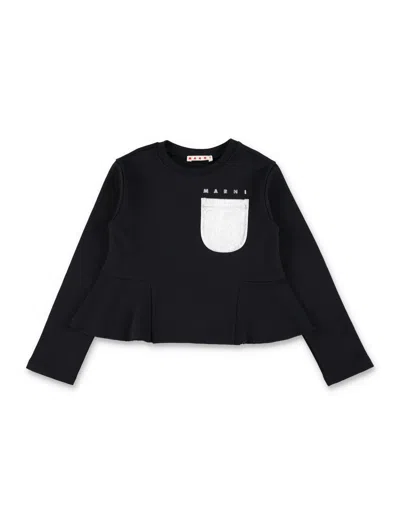 Marni Kids' Contrast Pocket Sweatshirt In Black