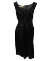 Marni Contrast Stitch Dress In Black Ramie In Black