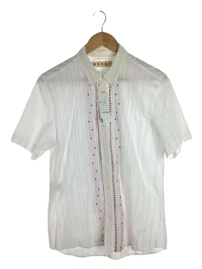 Pre-owned Marni Contrast Stitch Short Sleeve Button Shirt In White