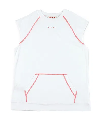Marni Contrast Stitching  Dress In White