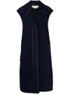 Marni Contrast-stitching Single-breasted Gilet Coat In Purple