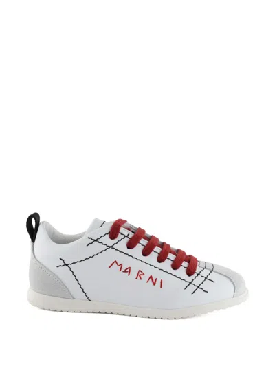 Marni Contrast-stitching Sneakers In White