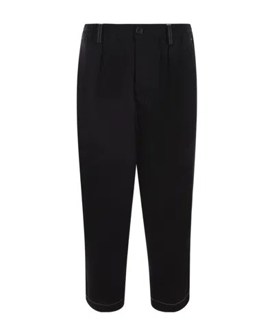 Marni Contrast-stitching Trousers In Black