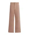 Marni Contrast-stitching Wide-leg Trousers In Nude