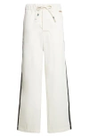 Marni Contrast Stripe Cotton Wide Leg Track Pants In Multi