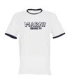 Marni Crew Neck T-shirt With Front Logo And Ribbed Accents In White