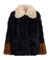 Marni Colour-block Shearling Jacket In Black