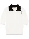 Marni Contrastíng-collar Polo Shirt In White