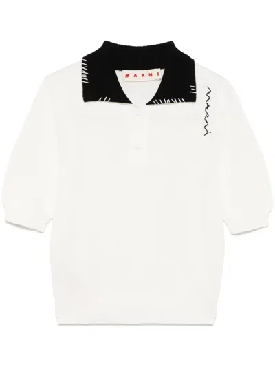 MARNI CONTRASTÍNG-COLLAR POLO SHIRT