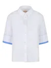 Marni Button-up White Poplin Shirt With Double-layer Cuffs In White