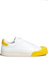 Marni Contrasting Toe Cap Low-top Sneakers In Lily White,yellow