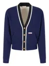 Marni Contrasting-trim Cardigan In Blue