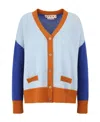 Marni Contrasting-trim Knit Cardigan In Blue