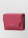 MARNI CONTRASTING TRIMMINGS FOLD-OVER LEATHER WALLET