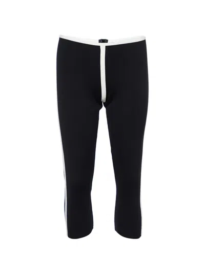 Pre-owned Marni Contrast-trim Knit Trousers In Black
