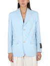 Marni Single-breasted Blazer Jacket In Blue