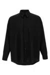 Marni Cool Wool Shirt With Contrast Stitching Shirt And Blouse Black In Black