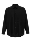 Marni Cool Wool Shirt With Contrast Stitching Shirt And Blouse Black In Black